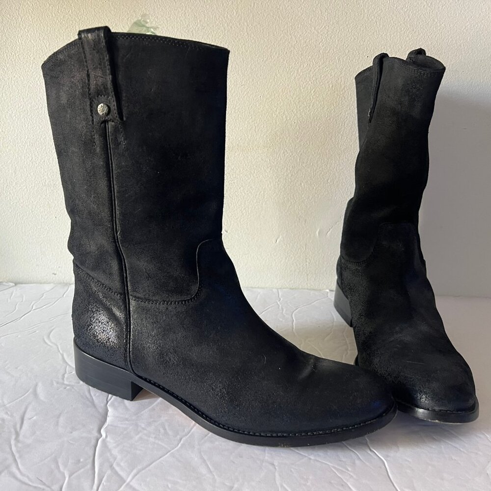 $700 JIMMY CHOO METALLIC CALF COWBOY BOOTS SIZE 39.5 / 9.5 US